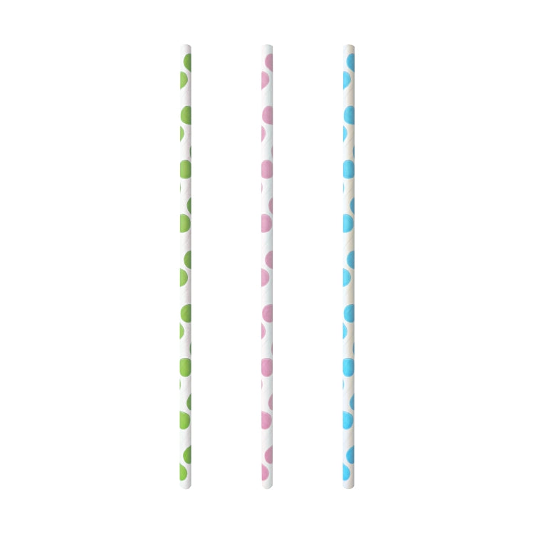 Papstar Papierstrohhalme, Ø 6 mm 20 cm, Punkte mehrfarbig – FSC – 25 Stk.