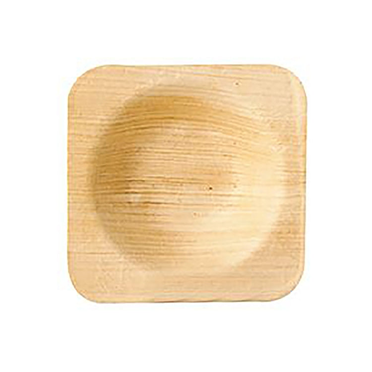 Papstar Teller pure, Palmblatt, quadratisch – 6 × 6 cm, natur – kompostierbar – 25 Stk.