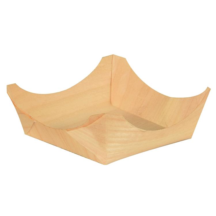 Papstar Schale/Schüssel, Kiefernholz, Quadratisch – 8 × 8 × 3 cm, Natur – 50 Stk.