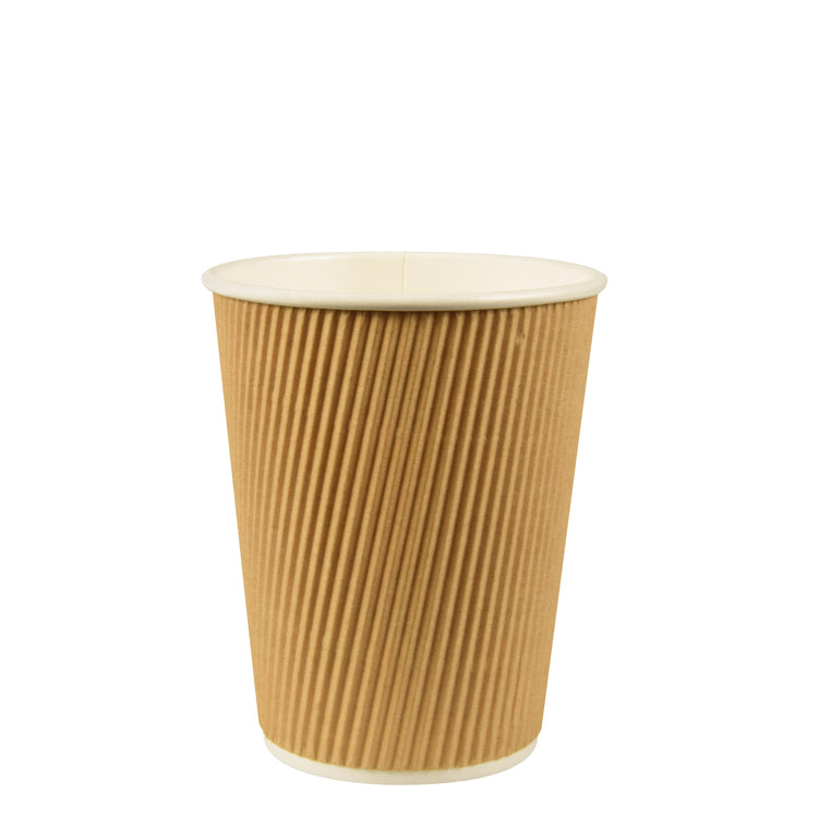Papstar Trinkbecher, Karton, PLA-beschichtet, für Heissgetränke – 2 dl, Braun/Weiss – 25 Stk.