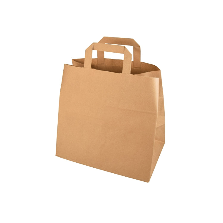 Papstar Papierbeutel – braun, Kraftpapier, 26 × 25 × 17 cm, für Backwaren, Obst & Gemüse, Food-to-go, 50 Stück