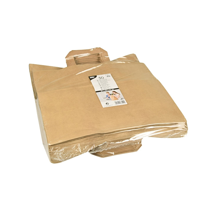 Papstar Papierbeutel – braun, Kraftpapier, 32 × 27 × 17 cm, 50 Stück