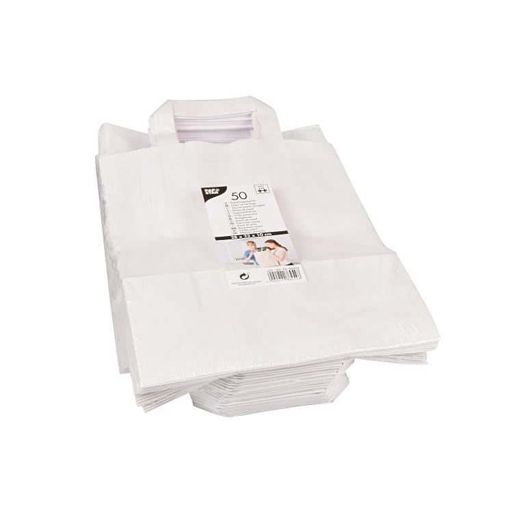 Papstar Papierbeutel – weiss, Kraftpapier, 22 × 28 × 10 cm, 50 Stück