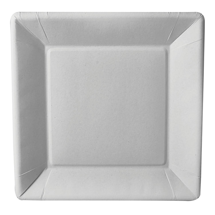 Papstar Teller, Papier/Karton, quadratisch – 22,5 × 22,5 cm – weiss – FSC – 50 Stk.