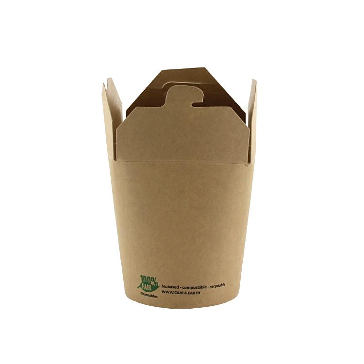 Papstar Take-away-Box, Papier/Karton – 230 ml, 65 × 58 × 75 mm, braun – FSC – 25 Stk.