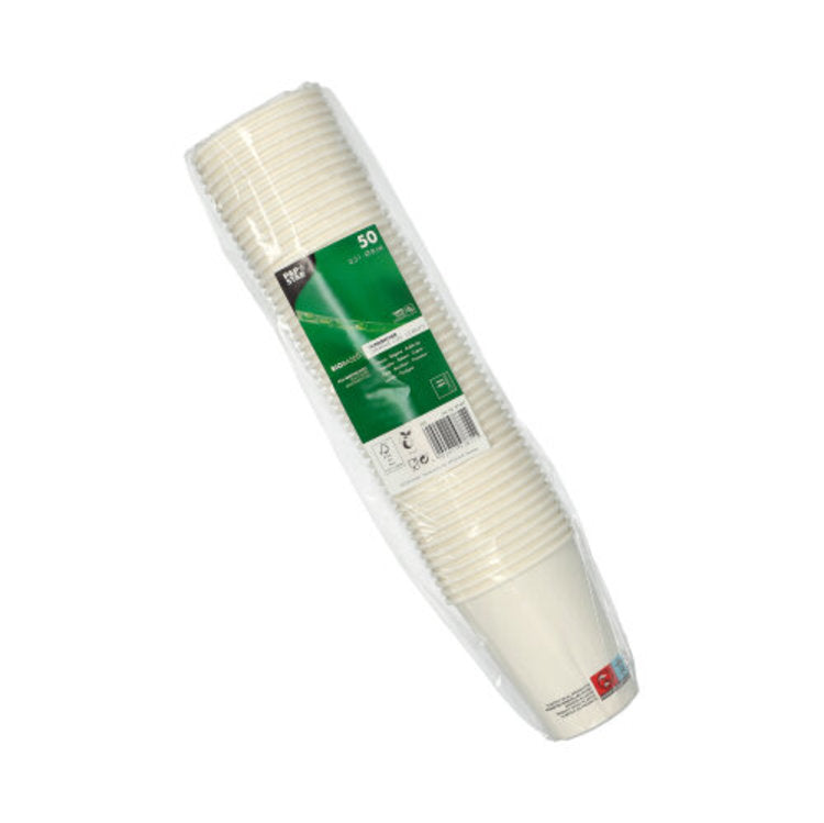 Papstar Trinkbecher, Papier, PLA-beschichtet – 2 dl, weiss – FSC – 50 Stk.