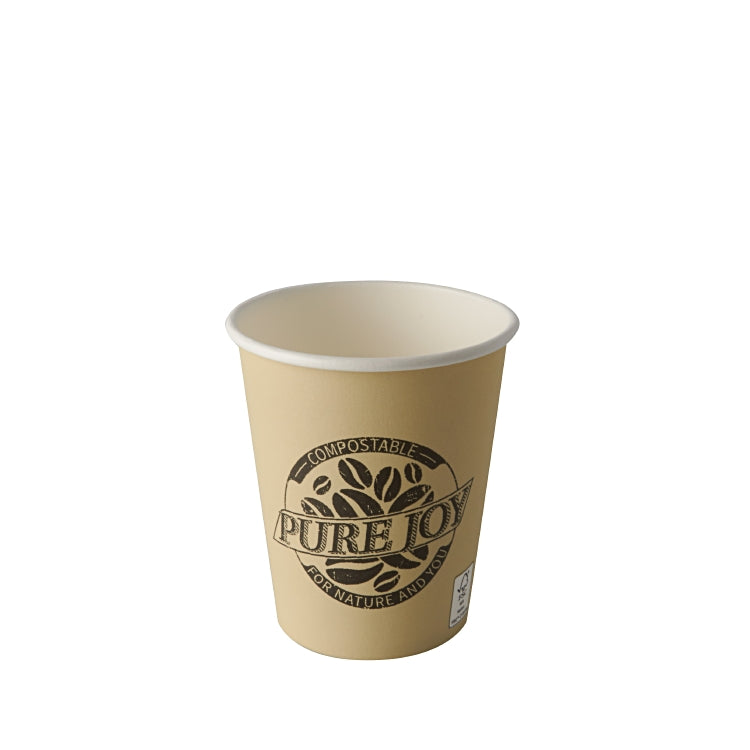 Papstar Trinkbecher Pure Joy, Karton, für Heissgetränke – 2,0 dl, Ø 8 cm, Creme – kompostierbar – 50 Stk.