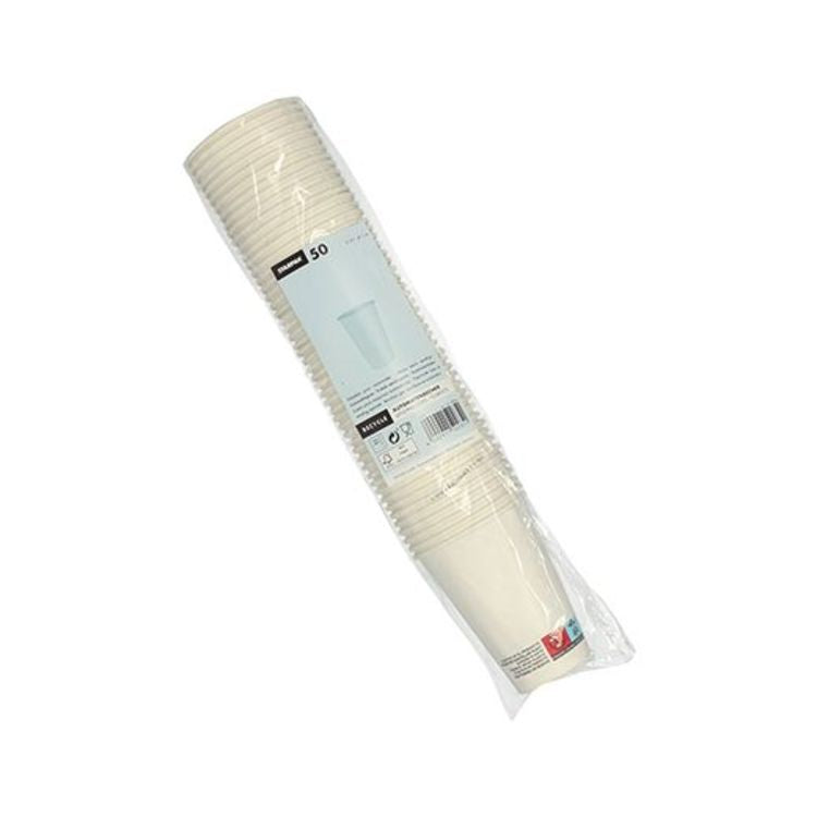 Papstar Trinkbecher, Karton, für Heissgetränke – 1,8 dl, Weiss – FSC – 50 Stk.