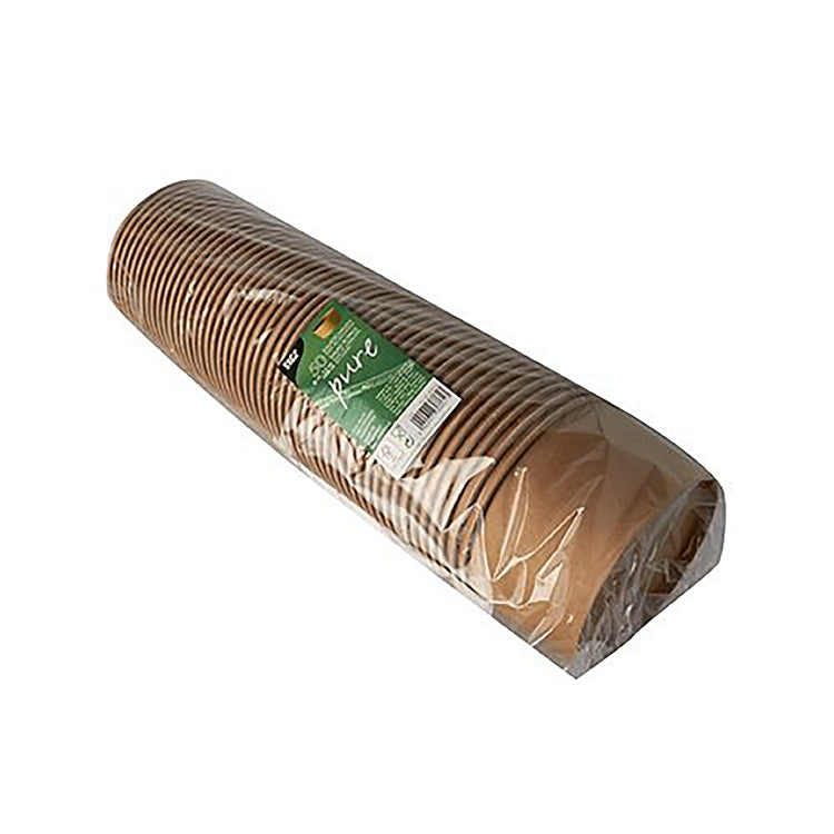 Papstar Schale pure, Papier, PLA-beschichtet, rund – 1 l, Ø 15 cm, braun – FSC – 50 Stk.