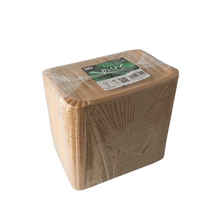Papstar Teller pure, Papier/Karton, 13 × 20 cm – braun – 250 Stk.