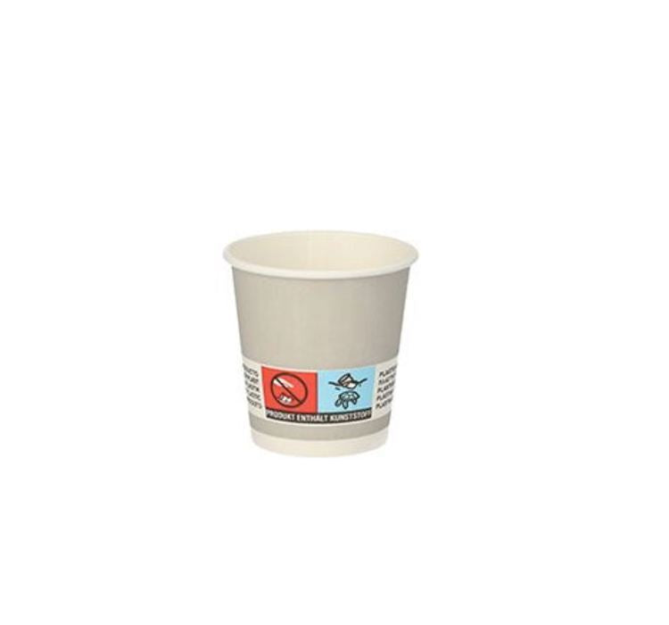 Papstar Trinkbecher, Papier, PLA-beschichtet – 0,5 dl – Silber – 20 Stk.