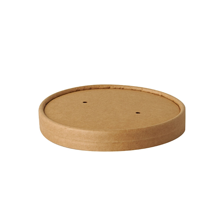 Papstar Deckel PURE für Suppenbecher To Go, Papier/Karton, bio-beschichtet – Ø 11,5 cm, Braun – 25 Stk.