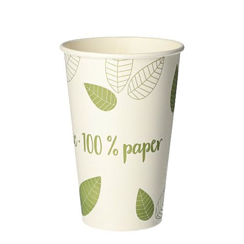 Papstar Trinkbecher Pure, Karton, für Heissgetränke – 3 dl, Grün – FSC – 50 Stk.