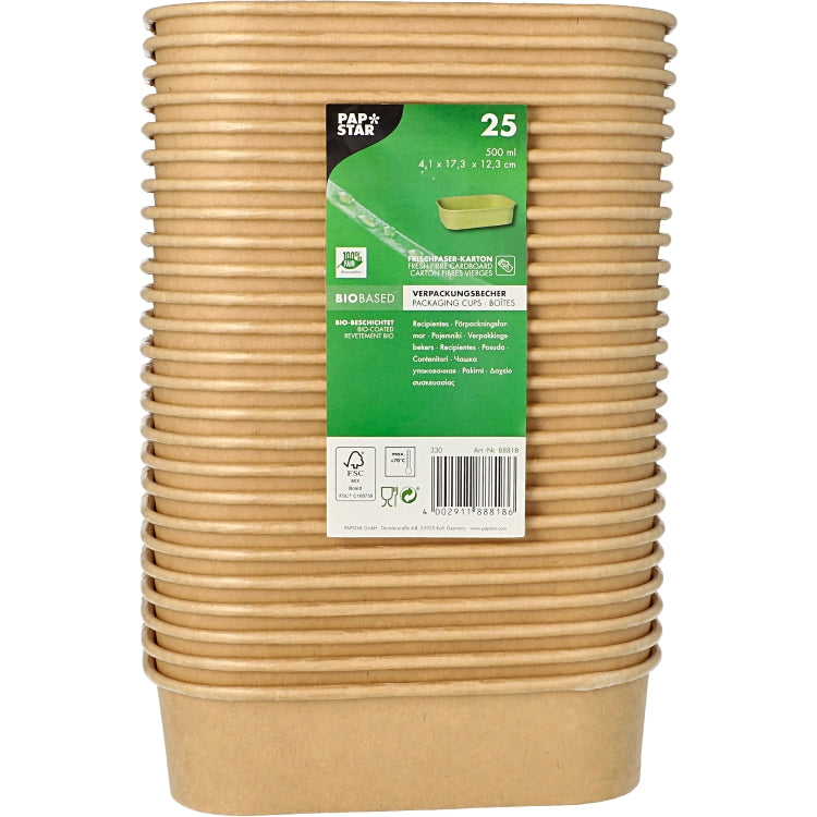 Papstar Becher, Papier/Karton – 5 dl Braun – FSC – 25 Stk.