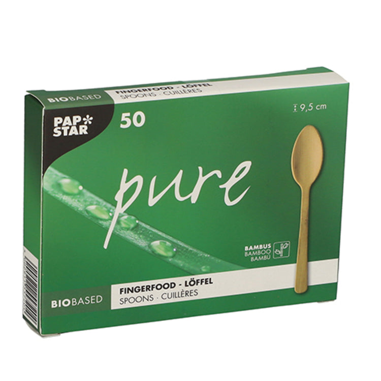 Papstar Bambus-Löffel PURE, 9,5 cm – 50 Stk.