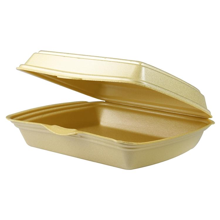 Papstar Take-away-Box, PS – 243 × 208 × 75 mm, gold – 100 Stk.