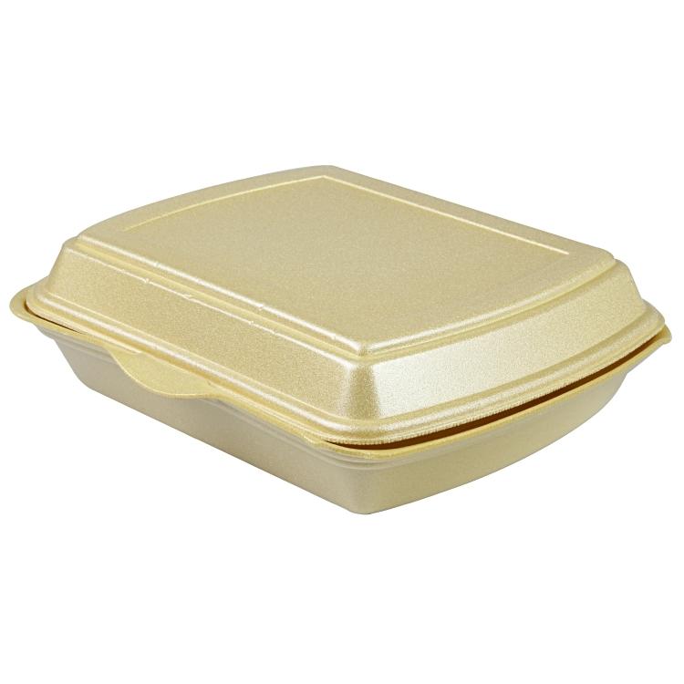Papstar Take-away-Box, PS – 243 × 208 × 75 mm, gold – 100 Stk.