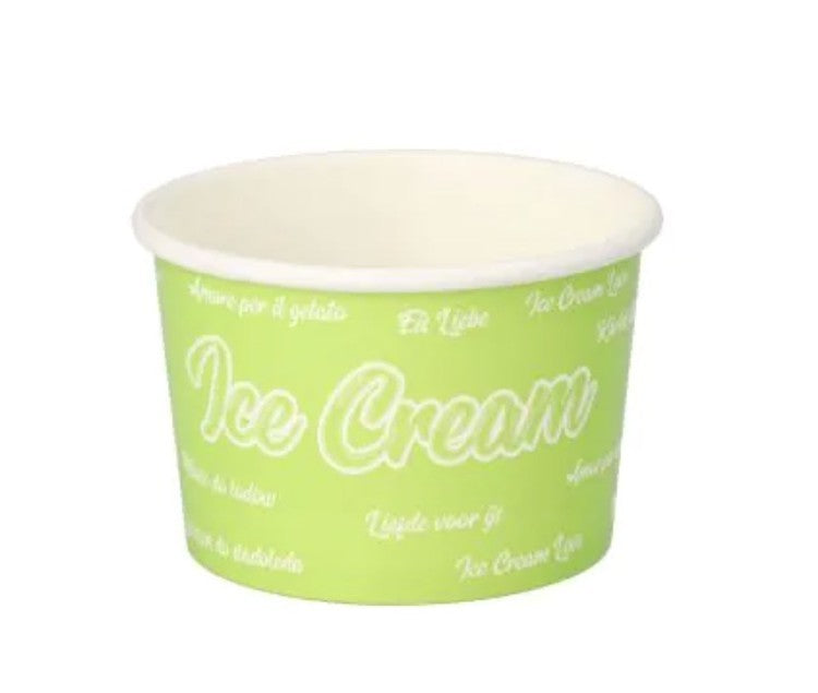 Papstar Schale/Schüssel ICELOVE, Papier, PE-beschichtet – 150 ml, grün – 50 Stk.