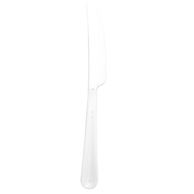 Papstar CIRCULWARE Mehrwegmesser – 19,7 cm, Polypropylen, Weiss, pflanzenbasiert, spülmaschinengeeignet