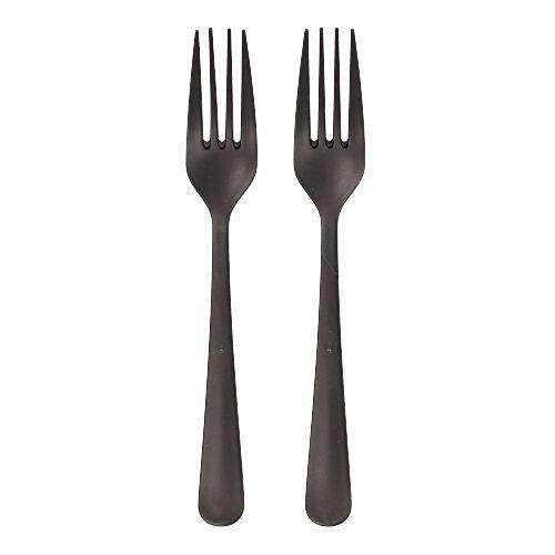 Papstar CIRCULWARE Mehrweg-Gabeln – 200 Stk., 19 cm, Polypropylen, Schwarz, pflanzenbasiert, recyclebar