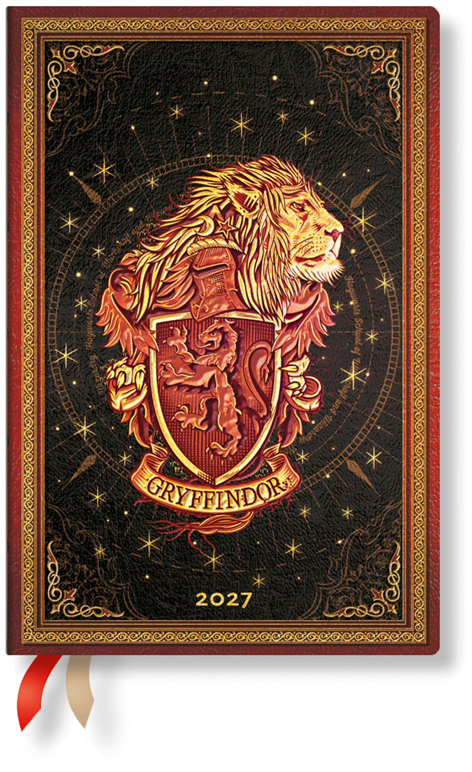 Paperblanks Gryffindor DD1746-3 – Wochenagenda 2027, 1 Woche/2 Seiten, 9,5 × 14 cm, Hardcover