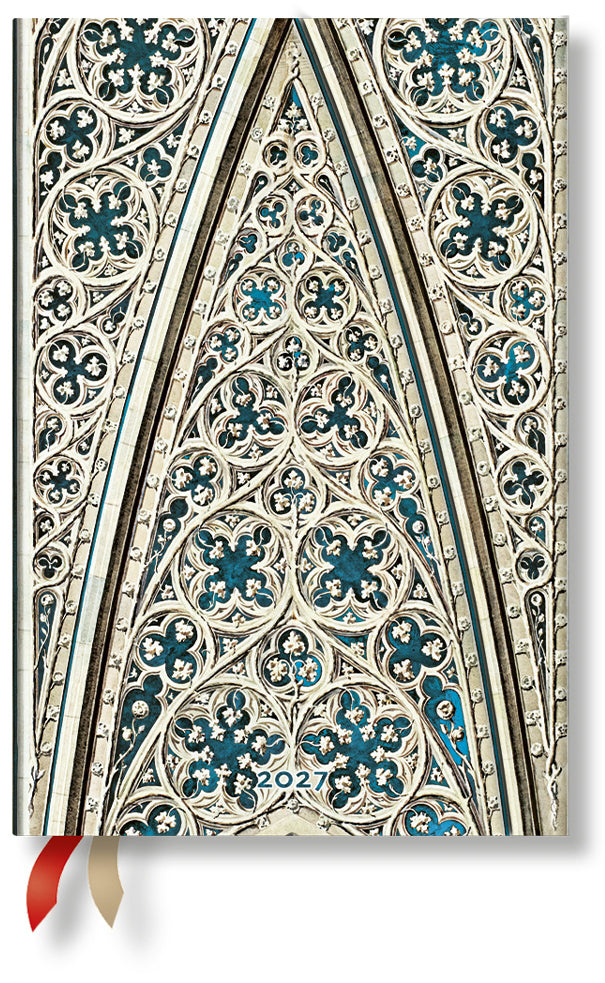 Paperblanks Verso Mini – Wochenagenda 2027, 1 Woche/1 Seite, 10,0 × 16,0 cm, Hardcover, Mailänder Dom
