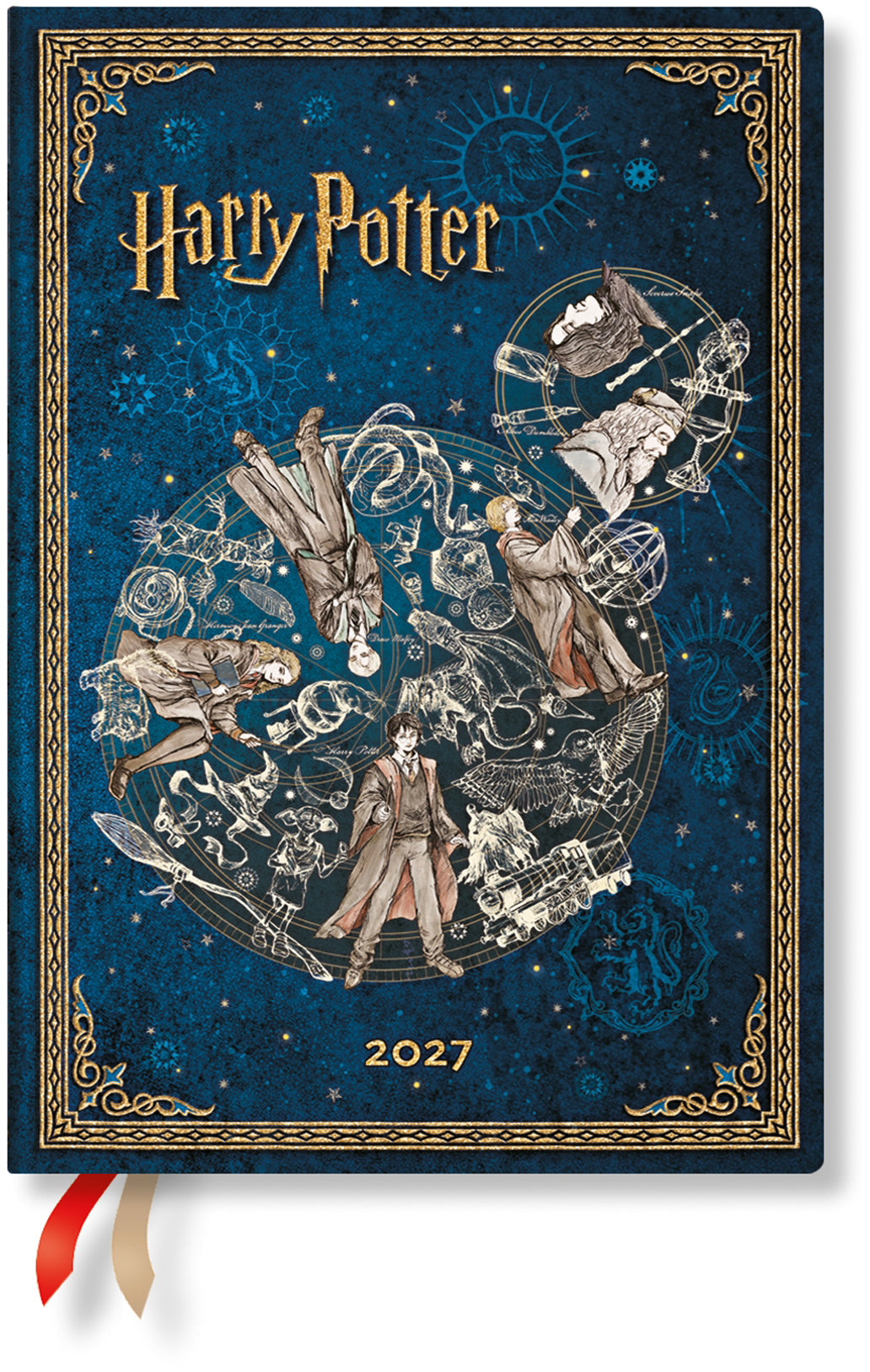 Paperblanks Hogwarts – Wochenagenda 2027, 1 Woche/2 Seiten, 13 × 18 cm, Hardcover