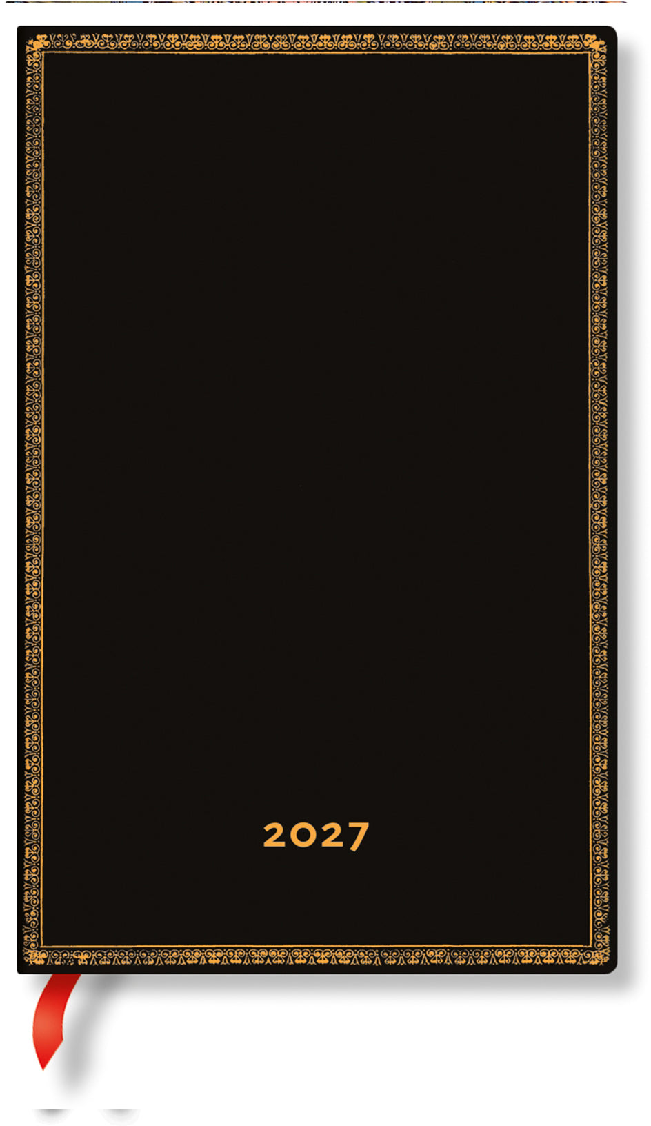 Paperblanks Black Edition – Wochenagenda 2027, 1 Woche/2 Seiten, 13,5 × 21 cm, Hardcover