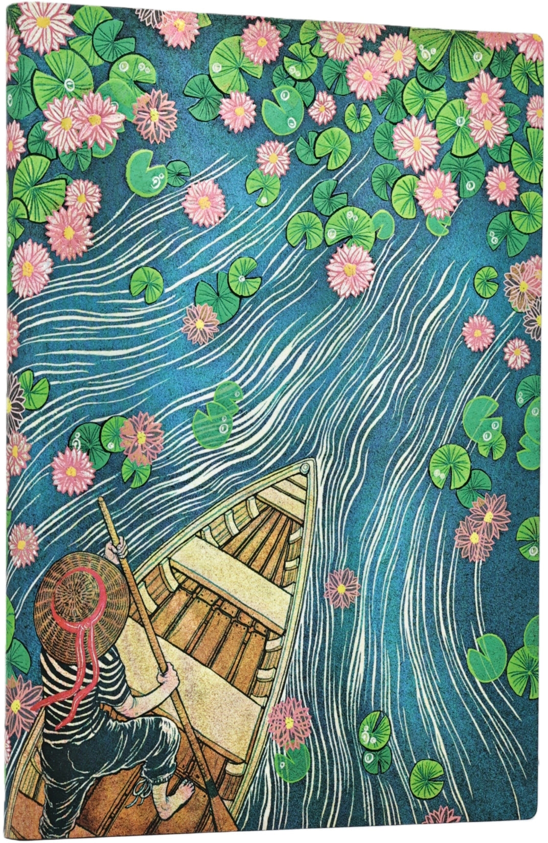 Paperblanks Fluss der Lotusblüten Notizbuch – Midi – Blanko – 88 Blatt, Fadenheftung, FSC