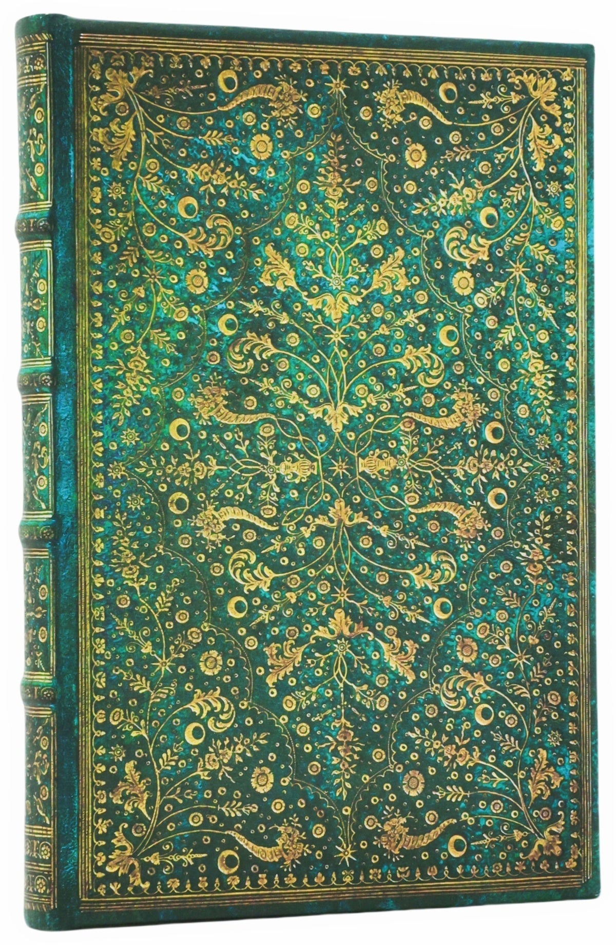 Paperblanks Notizbuch – Mini – 88 Blatt – Gebunden, Einbandklappen aus Recycling-Material, Smaragdblume, FSC