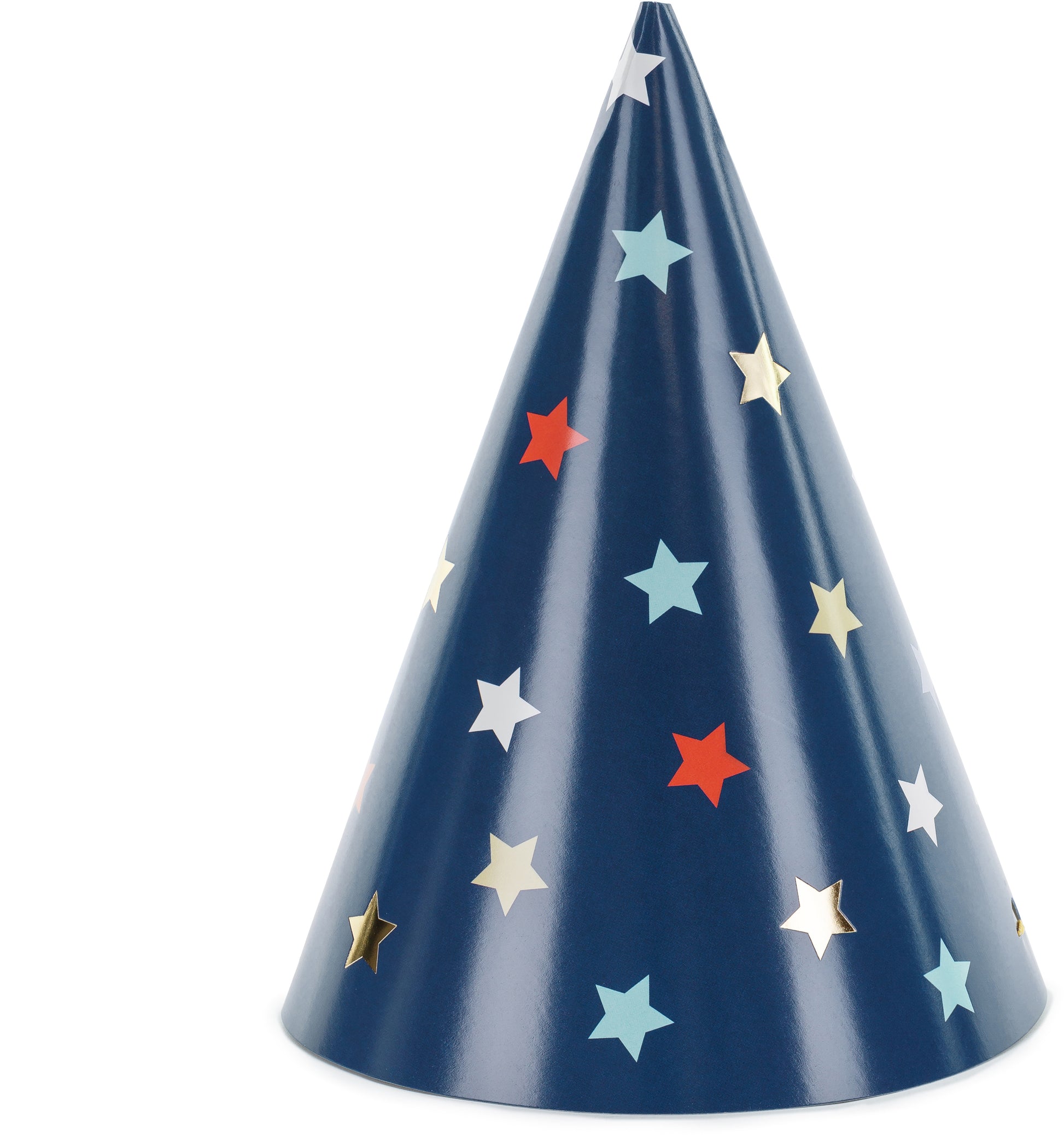 Partydeco Partyhüte Sterne – Marineblau – H 16 cm × Ø 11 cm – Papier – 6 Stk
