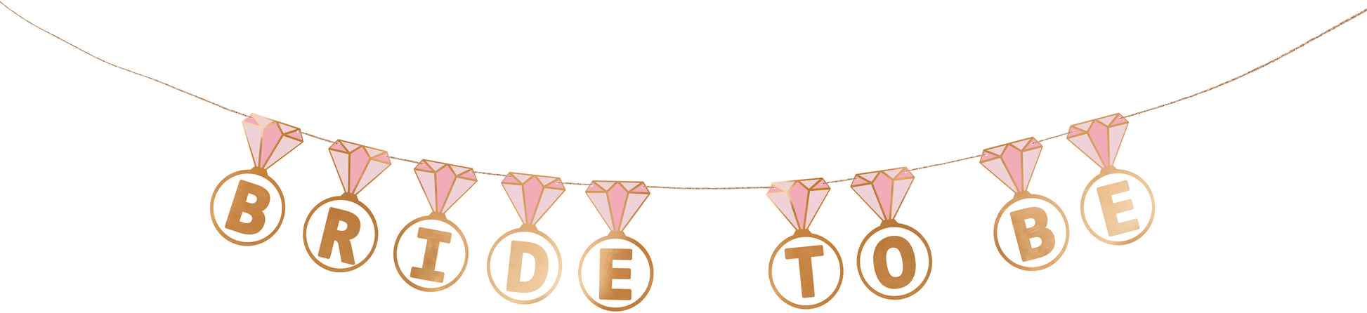 Partydeco Girlande Bride to be – mehrfarbig – Höhe 16,5 cm – Papier – Kordellänge 2,5 m