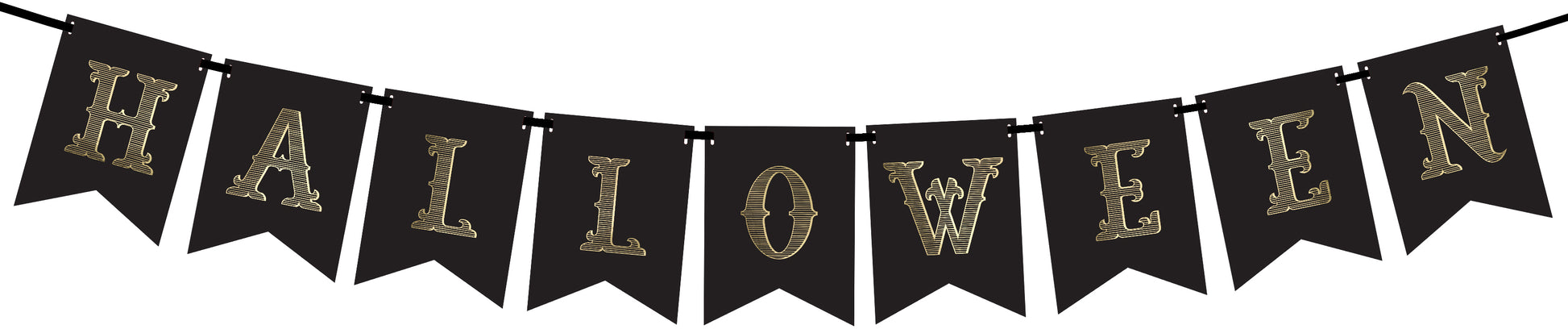 Partydeco Halloween-Girlande – Schwarz – 175 cm – kompostierbar, recycelbar