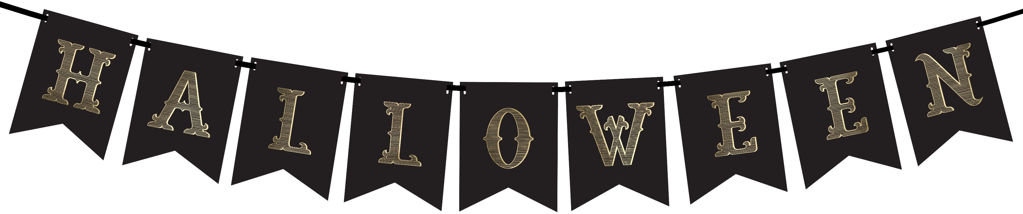 Partydeco Halloween-Girlande – Schwarz – 175 cm – kompostierbar, recycelbar