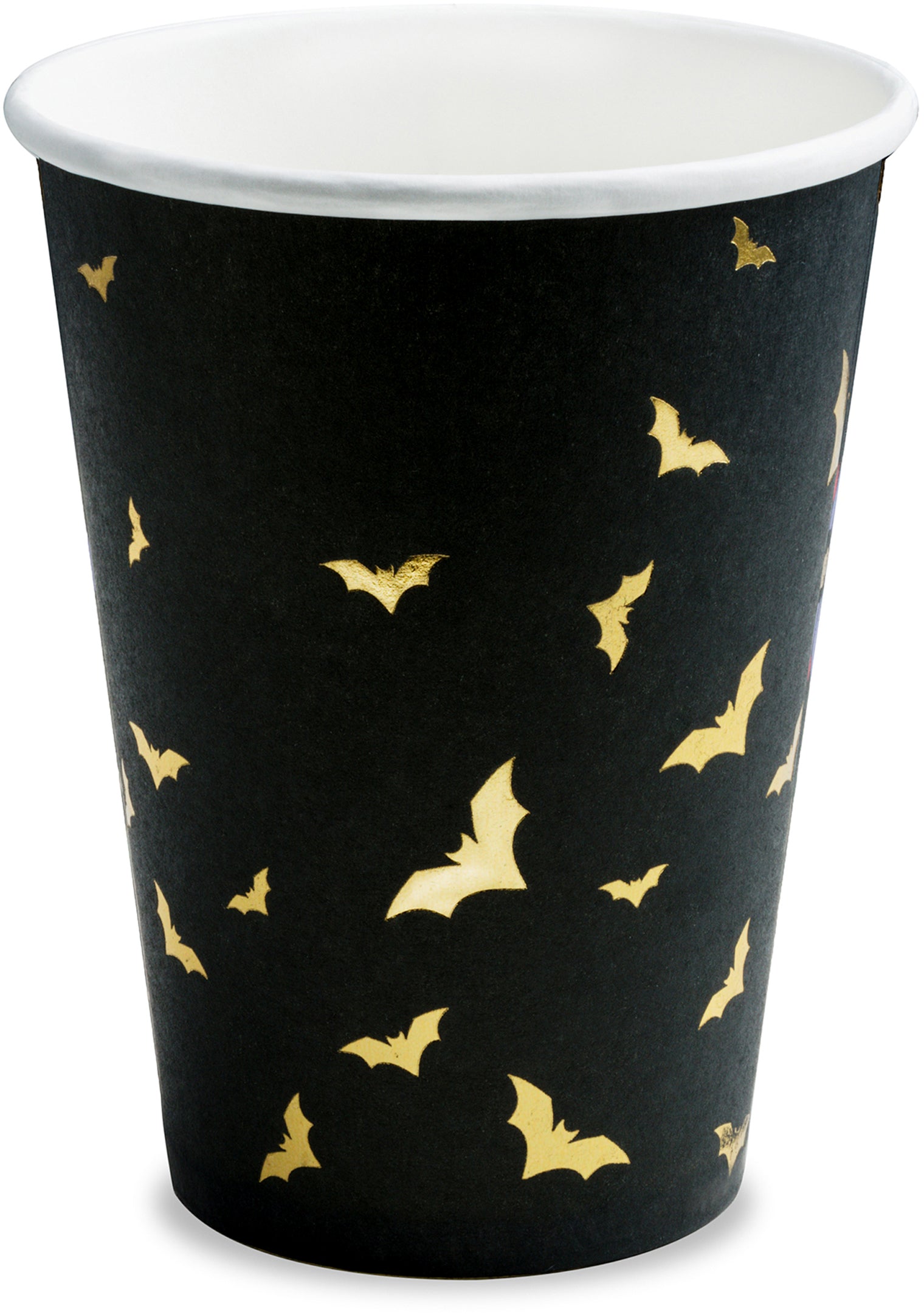PartyDeco Papierbecher, 2,2 dl – schwarz/gold – 6 Stk.