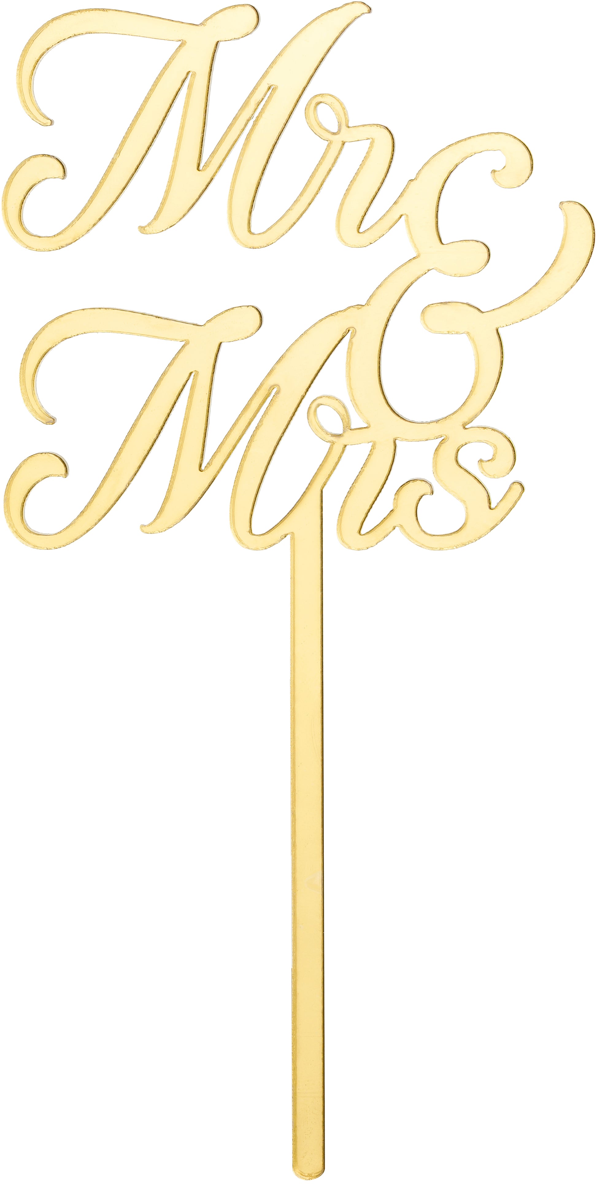 Partydeco Caketopper Mr & Mrs – Gold – 11,5 × 20 cm – Acryl