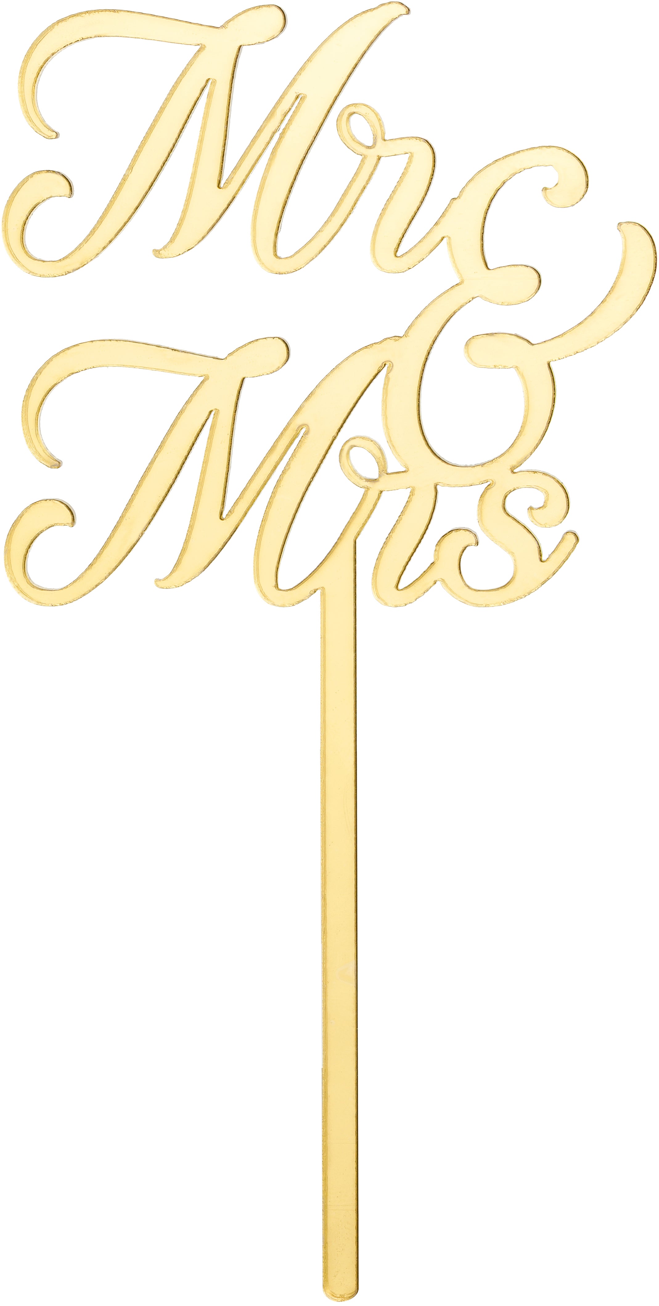 Partydeco Caketopper Mr & Mrs – Gold – 11,5 × 20 cm – Acryl