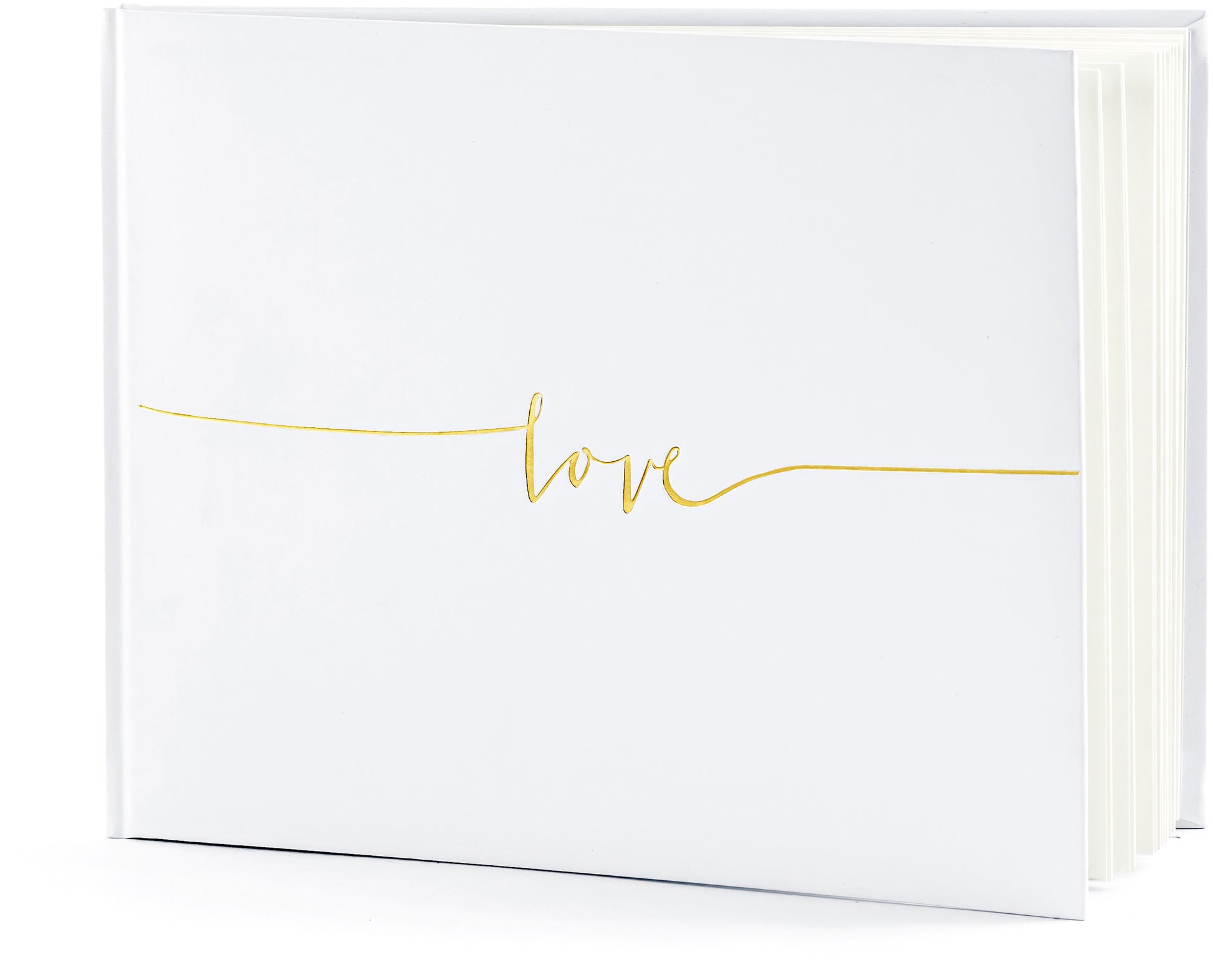 PartyDeco Gästebuch – 22 Seiten – 240 × 185 mm – Hardcover, gold, weiss
