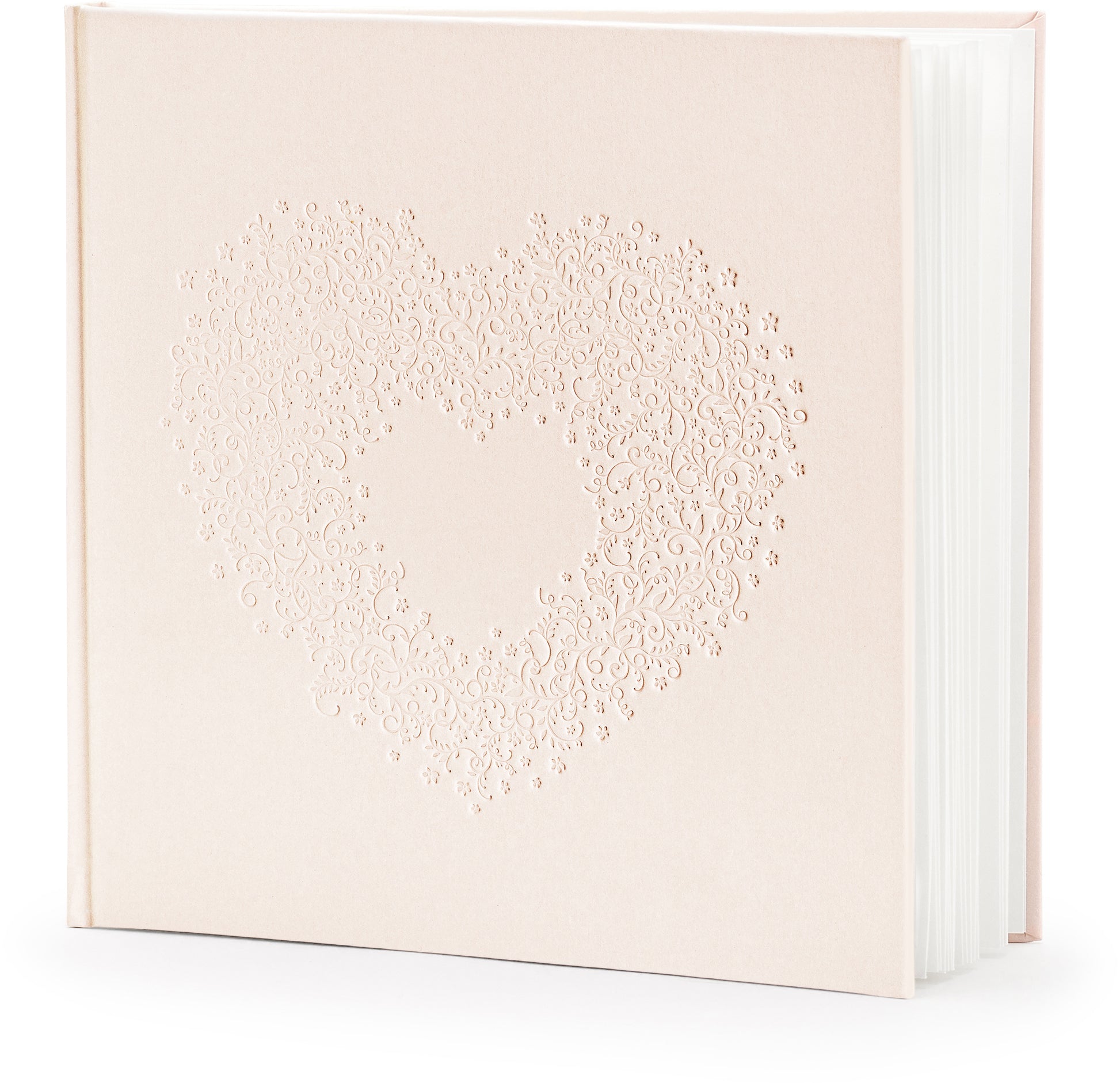 PartyDeco Gästebuch – 22 Seiten – 205 × 205 mm – Hardcover, hellrosa