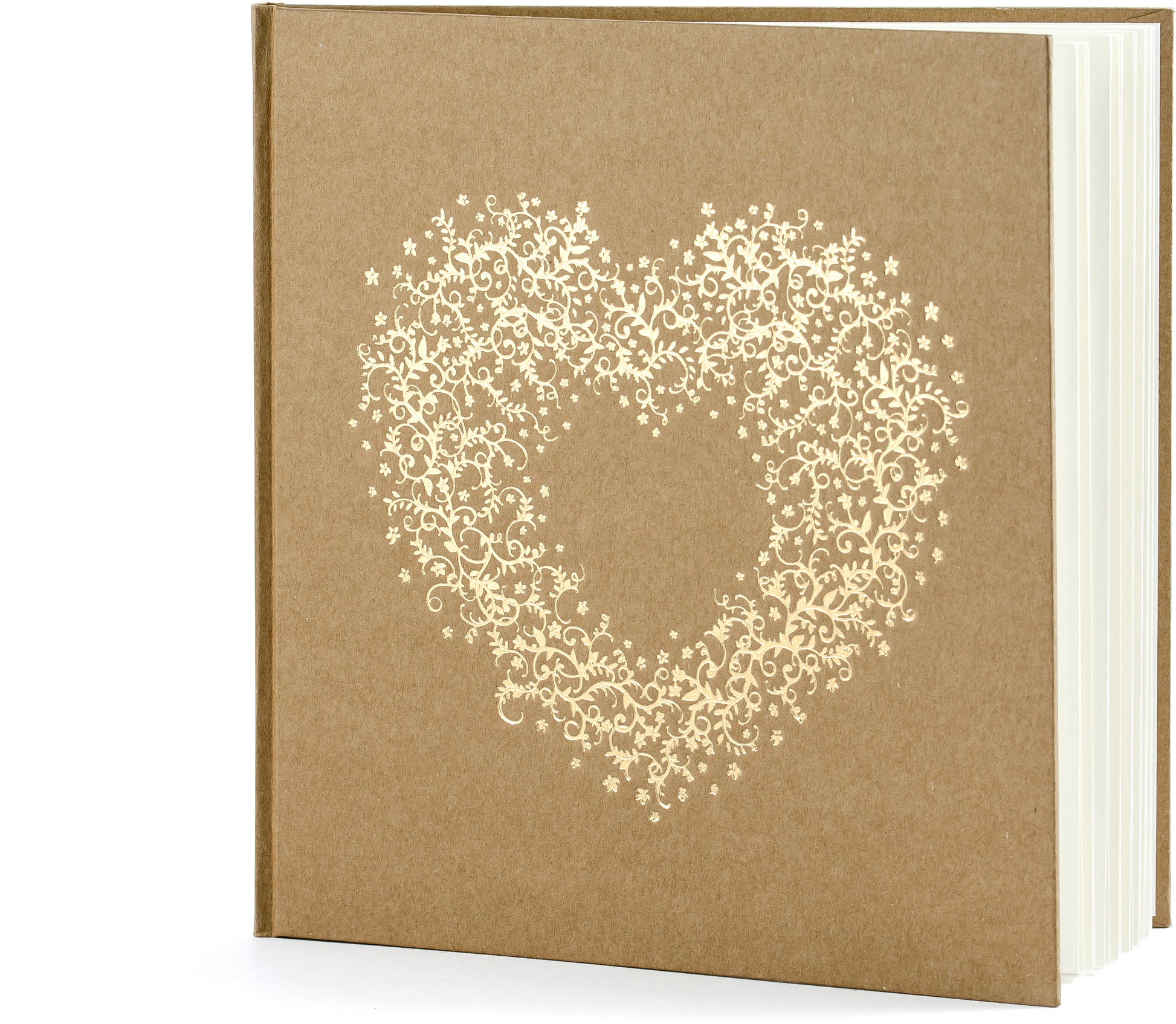 PartyDeco Gästebuch – 22 Seiten – 205 × 205 mm – Hardcover, natur
