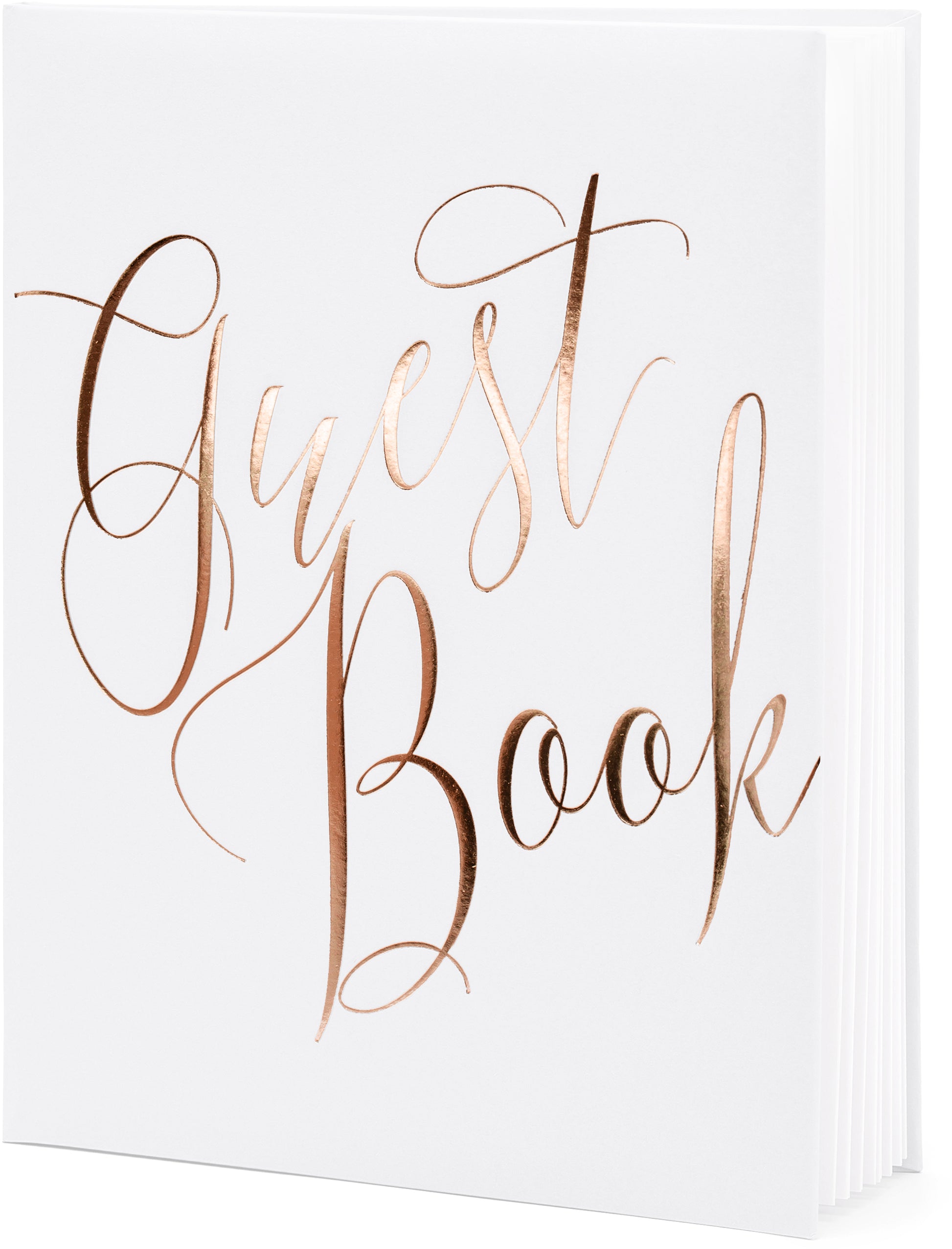 PartyDeco Gästebuch – 22 Seiten – 200 × 245 mm – Hardcover, weiss, gold