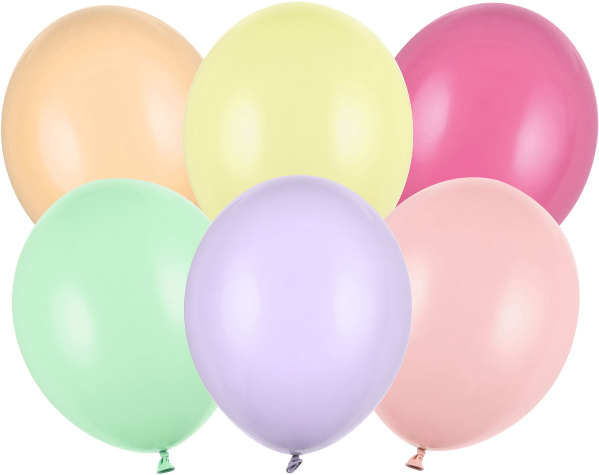 Partydeco Starke Ballone – Pastell (mehrfarbig) – Ø 27 cm – Latex – 10 Stk