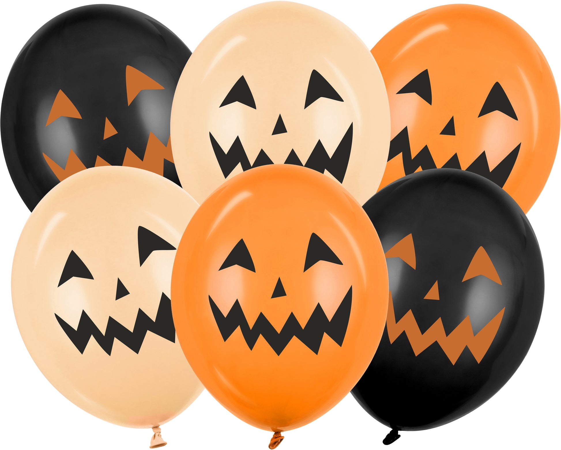 PartyDeco Kürbis Luftballons – mehrfarbig – Ø 30 cm – Latex – 6 Stk
