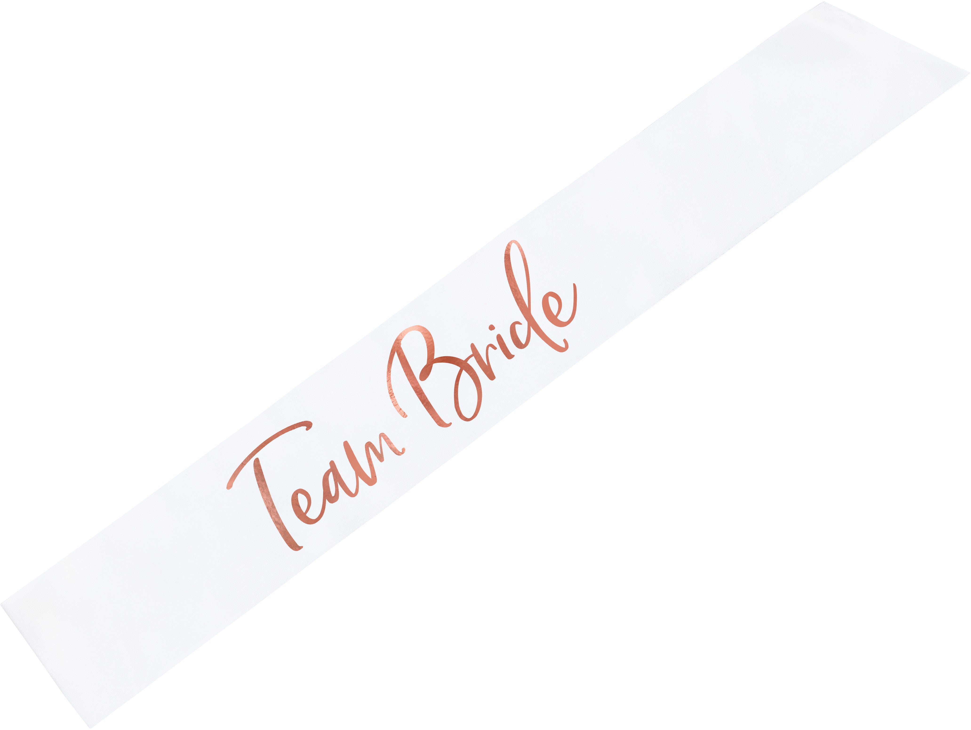Partydeco Schärpe Team Bride – Weiss – 10 × 75 cm – Satin