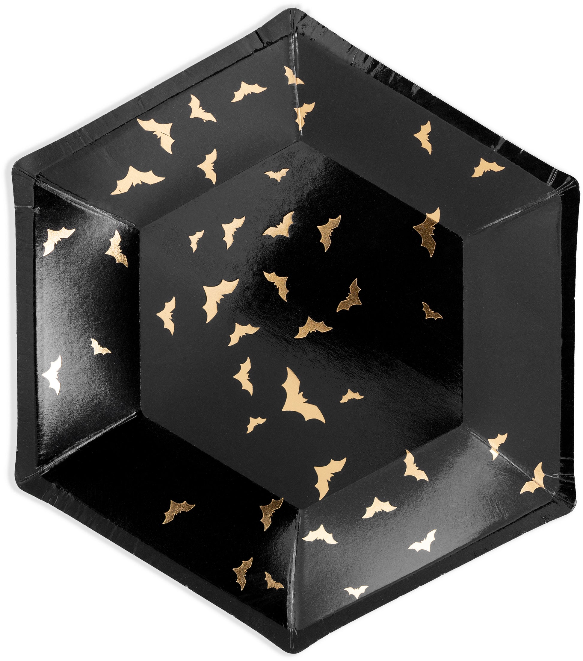 PartyDeco Papier-/Karton-Teller, Ø 20 cm – schwarz/gold – 6 Stk.