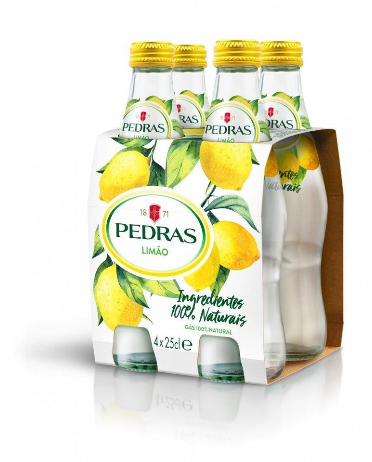 Pedras Wasser mit Geschmack prickelnd, Zitrone – 4 × 25 cl