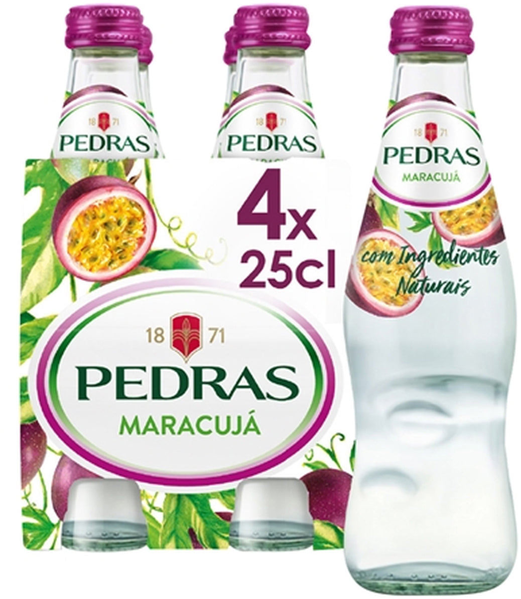 Pedras Wasser mit Geschmack prickelnd, Passionsfrucht – 4 × 25 cl