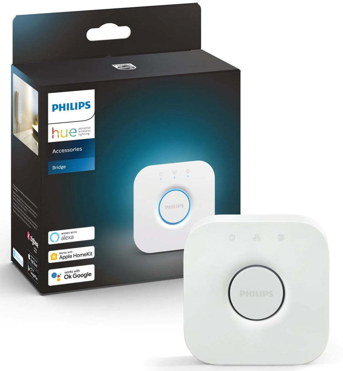 Philips Hue Bridge – Smart-Hub/Bridge – Zigbee, LAN – für Philips Hue, Apple HomeKit, Amazon Alexa