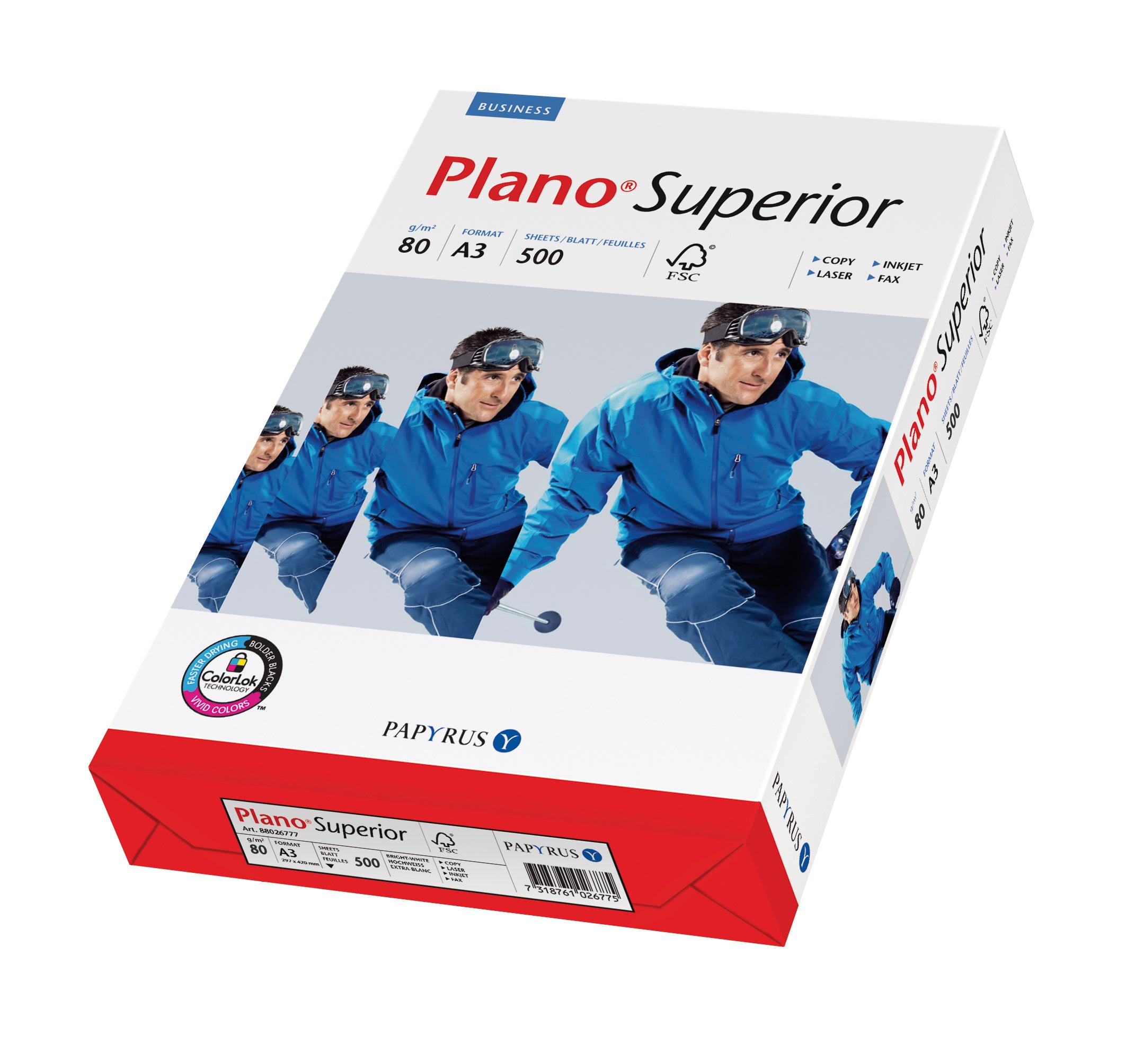 Plano SUPERIOR Kopierpapier Weiss – A3, 80 g/m², 500 Blatt