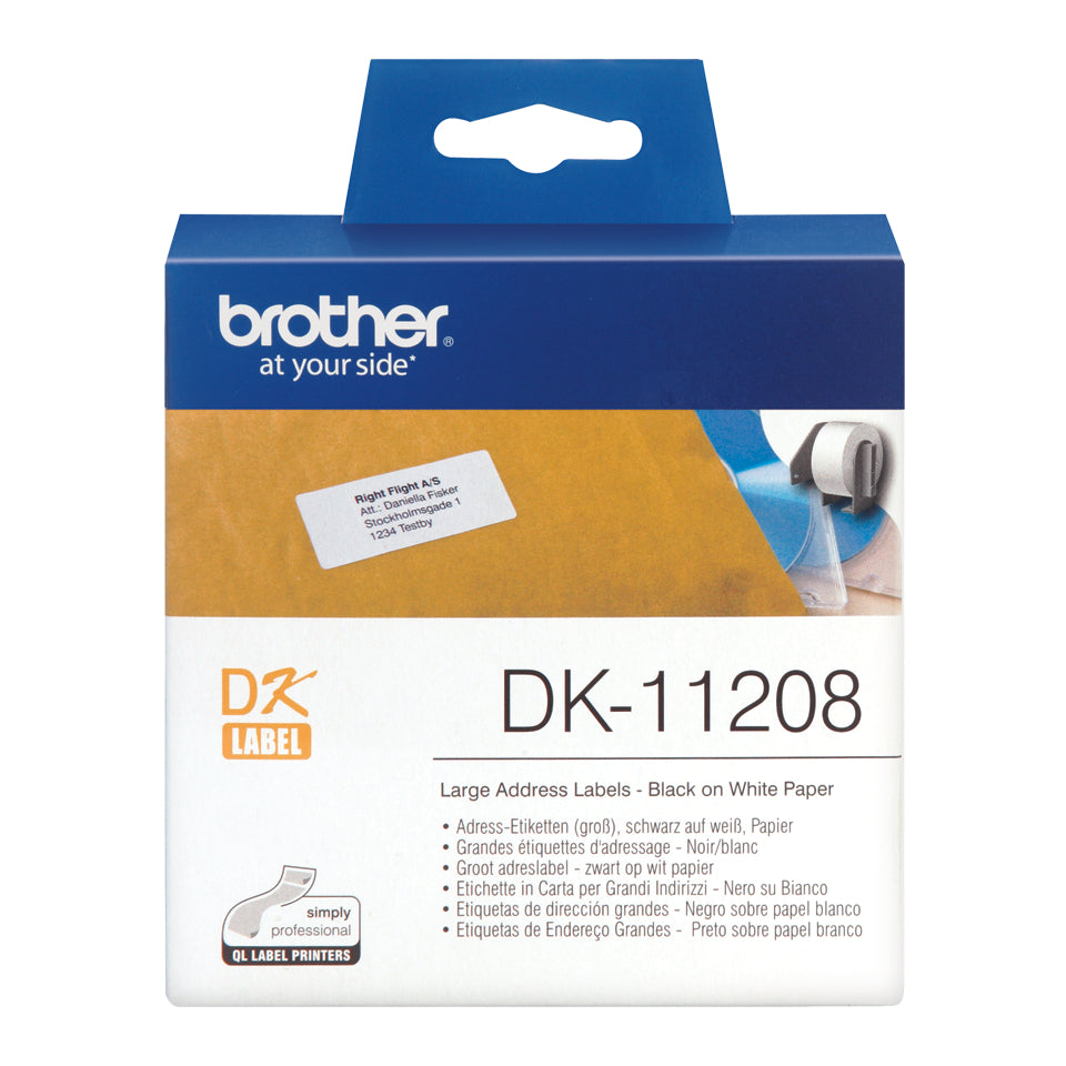 Ptouch Brother DK-11208 – Etiketten (Rolle) 38 × 90 mm – für Brother QL-500/550